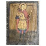 GREEK BYZANTINE ICON - 18TH CENTURY - 9" X 13" -