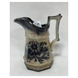 BLUE AND WHITE STONEWARE PITCHER - 6"