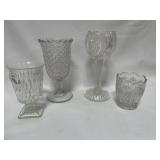 4 CRYSTAL VASES