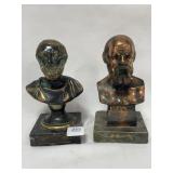 2 BRONZE BUSTS: HOMER AND SOCRATES