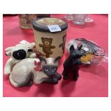CAT AND DOG FIGURINES, ETC.