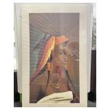 NATIVE WOMAN - PRINT - ARTIST SIGNED - UNFRAMED -