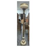 ONYX AND BRASS FLOOR LAMP - 66" HIGH
