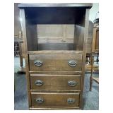 3 DRAWER NIGHTSTAND - NEEDS REFINISHING