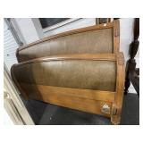 KING SIZE CONTEMPORARY LEATHER LOOK BED FRAME -