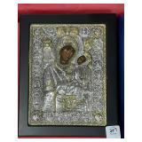 COPY OF BYZANTINE ART ICON - .925 SILVER -