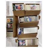 6 PARTIAL BOXES OF ASSORTED SPORTS TRADING CARDS