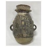 CHANCAY CERAMIC VASE - BLACK PAINTED DESIGN -