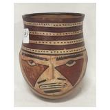 NAZCA CERAMIC BOWL - BAS RELIEF NOSE AND PAINTED
