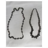 24" AND 34" STERLING SILVER NECKLACES