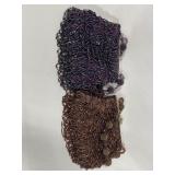 2 BEADED PURSES: BROWN AND PURPLE - NEW