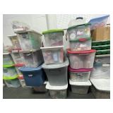 37 TOTES OF CHRISTMAS AND HOLIDAY DECORATIONS