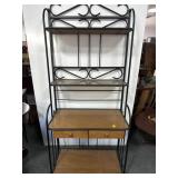 WOOD AND IRON BAKERS RACK - 31" X 18" X 72".