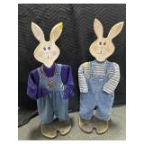 MR. AND MRS. FARMER EASTER BUNNIES - 38" TALL.