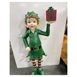 58" COMPOSITE ELF W/GIFT DECORATION.