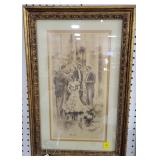 "ME TOO" BY ARTHUR A. COX - FRAMED AND MATTED -.