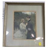 COURTING COUPLE PRINT BY JOHN RAE - FRAMED -.