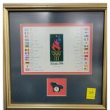 ATLANTA OLYMPICS 1996 WITH PIN - FRAMED - .