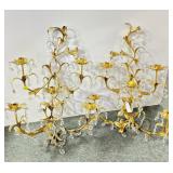 3 DECORATIVE CANDLE WALL SCONCES.