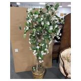 ARTIFICIAL BLOOMING FICUS TREE - 70" HIGH.
