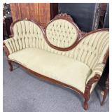 VICTORIAN ROSE BACK UPHOLSTERED SOFA.