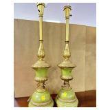 2 METAL TABLE LAMPS - ONE IS MISSING SHADE.