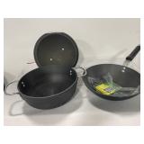 2 COMMERCIAL COOKWARE PANS - 1 WITH LID