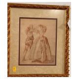 DANCING DANDIES PRINT - FRAMED AND MATTED -.