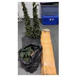 HOLIDAY GREENERY: LIGHTED TREES, ETC..