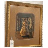 SCARLETT AND RHETT PRINT - FRAMED AND MATTED -.