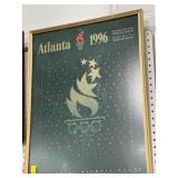 FRAMED ATLANTA 1996 OLYMPIC POSTER - 16" X 26".
