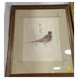 (2) FRAMED PRINTS: PHEASANT AND DOGWOOD .