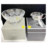 WATERFORD CRYSTAL SAUCE BOAT AND 8" FOOTED
