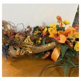 GOURD AND POMEGRANITE FALL TABLE CENTERPIECE.