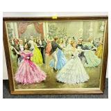 PRINT ON BOARD - 19TH CENTURY DANCE - FRAMED -.