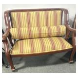EMPIRE STYLE UPHOLSTERED SETTEE - WOOD FRAME.
