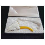 MEERSCHAUM PIPE WITH CASE - CASE IS FOR 2 PIPES