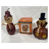 TURKEY FIGURINE, GOURD TURKEY AND GOURD SCRARECROW