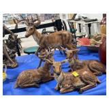 4 COMPOSITE DEER FIGURINES - STANDING BUCK HAS
