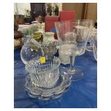 LENOX DECANTER, CERAMIC VASES, FAIRY LAMPS, ETC.