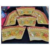 6 PC ITALIAN CERAMIC DIP SET - NO BOWL