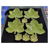 8 PC CERAMIC MAPLE LEAF TRAYS