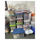 16 TOTES OF FALL AND HALLOWEEN DECORATIONS