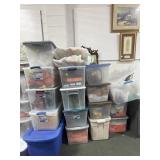 16 TOTES OF FALL AND HALLOWEEN DECORATIONS