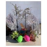 2 ARTIFICIAL TREES, 2 LIGHT UP TREES, 2 LARGE