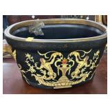 METAL PLANTER - 24" LONG X 14" X 10".