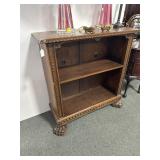 LIONS PAW FOOTED BOOK CASE - DAMAGED - .