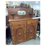 VICTORIAN SIDEBOARD W/MIRROR - TEAR DROP PULLS -.