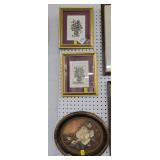 3 FLORAL PRINTS - 2 HAVE MATCHING FRAMES.
