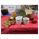LEAF DISHES, COMPOTE AND OTHER CERAMIC WARE